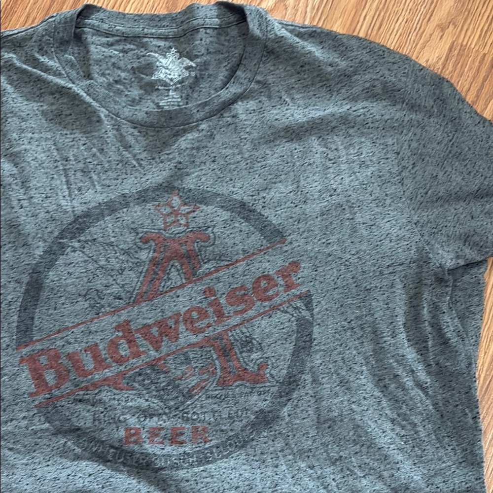 Budweiser Gray Short Sleeve Tee Vintage Style